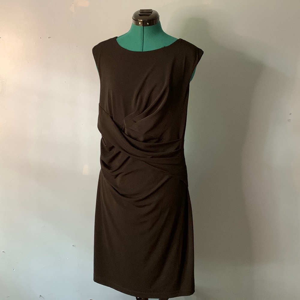 Banana Republic Black Draped Sheath Midi Dress